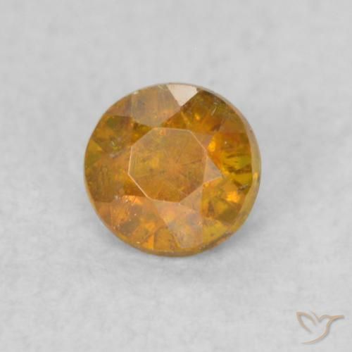 0.26 карата, натуральный Medium Light-Orange Сфалерит, Круглый, SI
