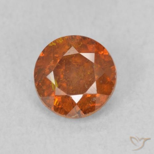 0.72ct Натуральный Янтарный Апельсин Сфалерит, Круглый, SI