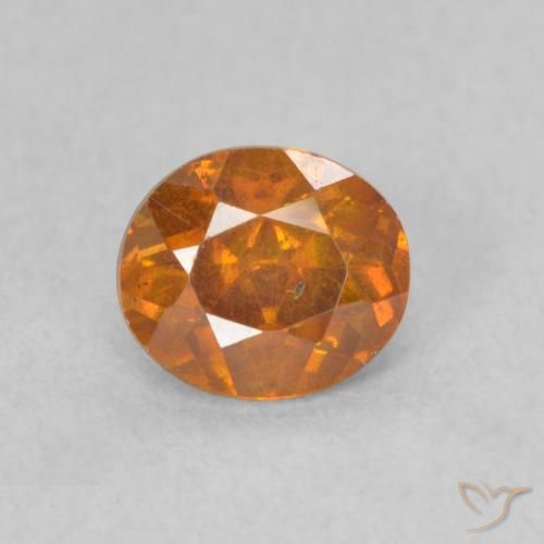 0.72ct Натуральный Темно-оранжевый Сфалерит, Овал, SI