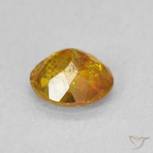 0.78 карата, натуральный Medium Light-Orange Сфалерит, Круглый, SI