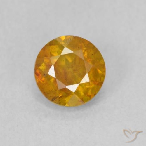 0.66ct Натуральный Медово-оранжевый Сфалерит, Круглый, SI