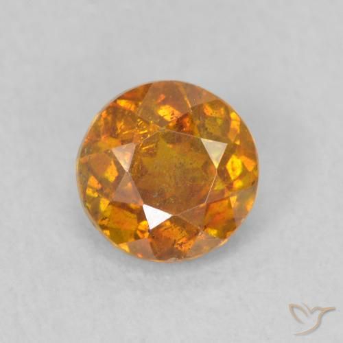 0.72ct Натуральный Земля Оранжевый Сфалерит, Круглый, SI