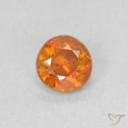 0.34ct Натуральный Янтарный Апельсин Сфалерит, Круглый, SI