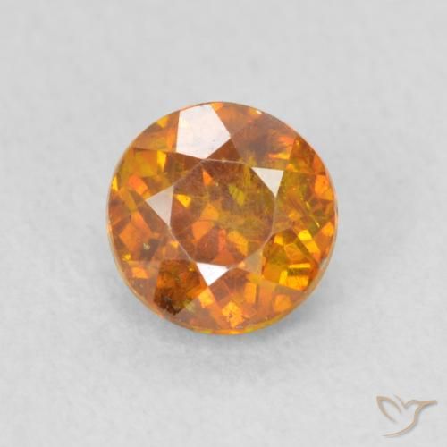 0.84ct Натуральный Коричневато-оранжевый Сфалерит, Круглый, SI