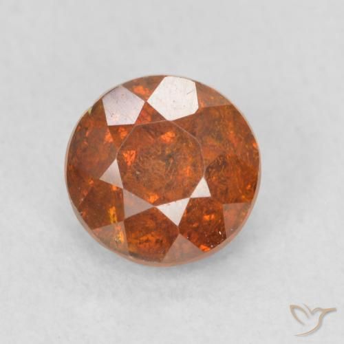 1.28ct Натуральный Красновато-оранжевый Сфалерит, Круглый, SI