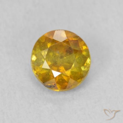 0.53ct Натуральный Золотисто-коричневый Сфалерит, Круглый, SI