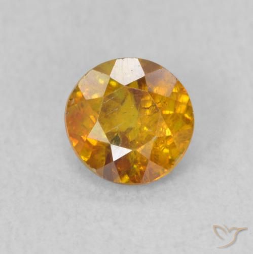 0.51ct Натуральный Золотисто-коричневый Сфалерит, Круглый, SI