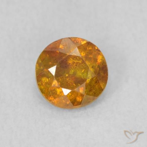0.47ct Натуральный Коричневато-оранжевый Сфалерит, Круглый, SI