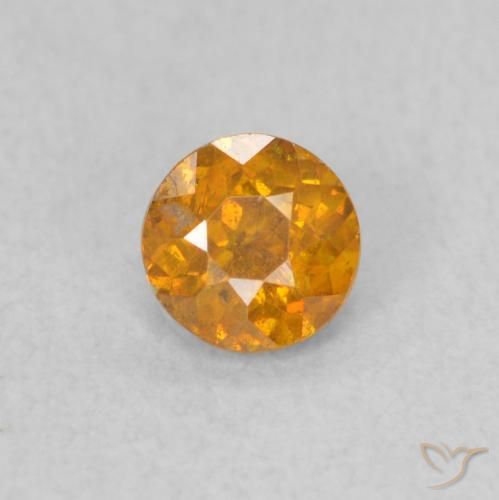 0.42ct Натуральный Медово-оранжевый Сфалерит, Круглый, SI
