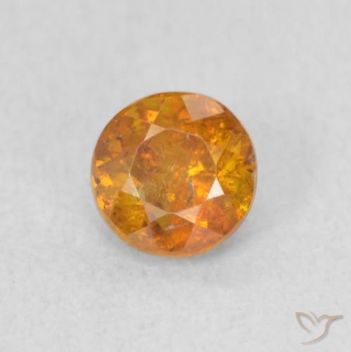 0.54ct Натуральный Medium Light-Orange Сфалерит, Круглый, SI