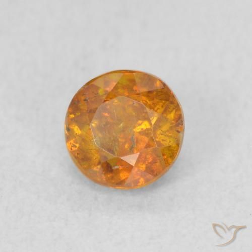 0.54 карата, натуральный Medium Light-Orange Сфалерит, Круглый, SI