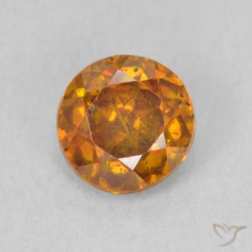 0.73ct Натуральный Коричневато-оранжевый Сфалерит, Круглый, SI