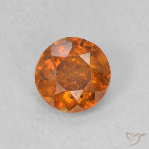 0.57ct Натуральный Янтарный Апельсин Сфалерит, Круглый, SI