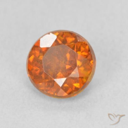 0.94 карата, натуральный Medium Dark-Orange Сфалерит, Круглый, Чистота VS
