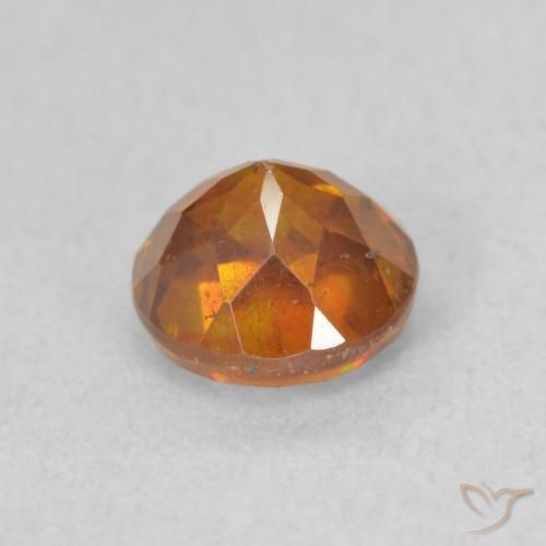 0.94 карата, натуральный Medium Dark-Orange Сфалерит, Круглый, Чистота VS