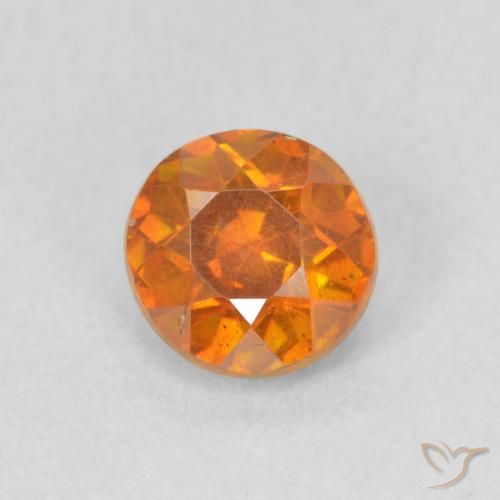 0.75ct Натуральный Желтовато-оранжевый Сфалерит, Круглый, VS-SI