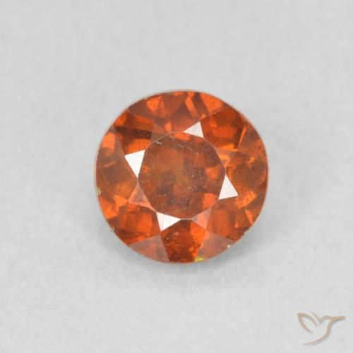 0.68ct Натуральный Красновато-оранжевый Сфалерит, Круглый, VS-SI