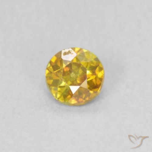 0.24ct Натуральный Золотисто-Апельсиновый Сфалерит, Круглый, VS-SI