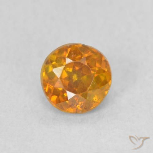 0.42ct Натуральный Земля Оранжевый Сфалерит, Круглый, VS-SI