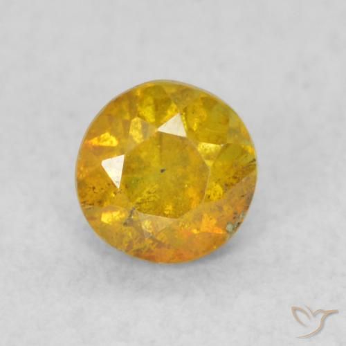 0.35ct Натуральный Золотисто-Апельсиновый Сфалерит, Круглый, SI
