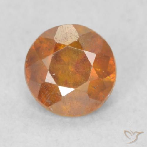 0.45ct Натуральный Земля Оранжевый Сфалерит, Круглый, SI