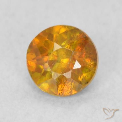 0.40ct Натуральный Медово-оранжевый Сфалерит, Круглый, SI