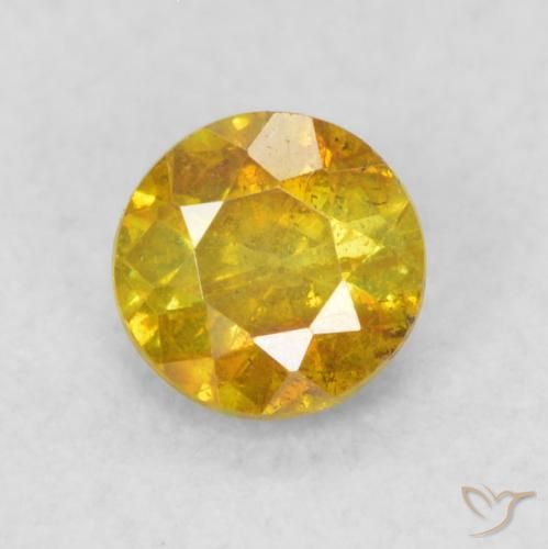 0.33ct Натуральный Золотисто-Апельсиновый Сфалерит, Круглый, SI