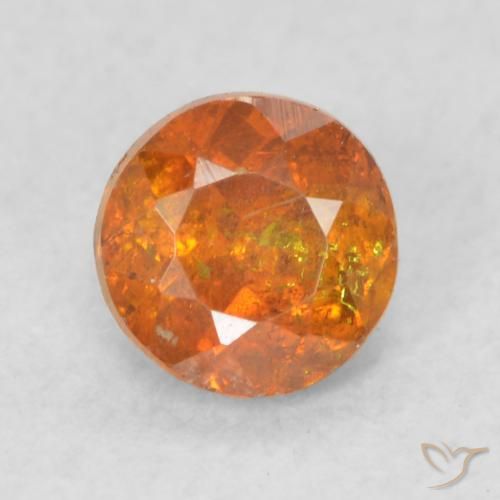 0.45ct Натуральный Темно-оранжевый Сфалерит, Круглый, SI