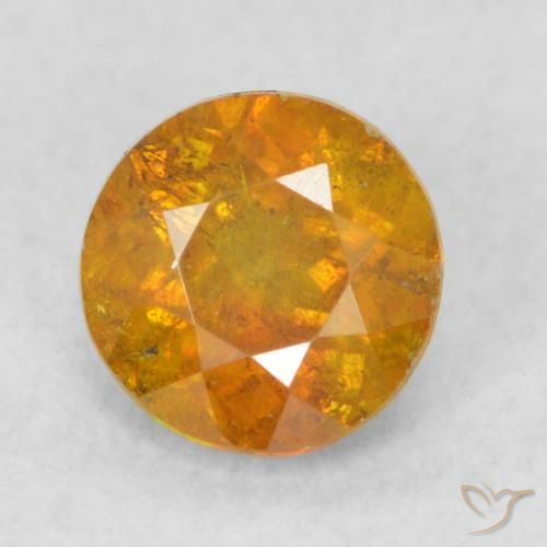 0.56ct Натуральный Коричневато-оранжевый Сфалерит, Круглый, SI