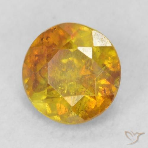 0.45ct Натуральный Темно-оранжевый Сфалерит, Круглый, SI