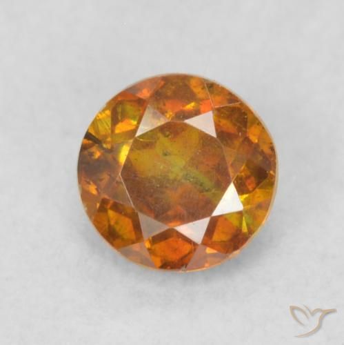 0.45ct Натуральный Коричневато-оранжевый Сфалерит, Круглый, SI