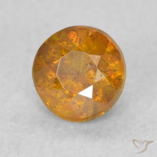 0.40 карата, натуральный Medium Light-Orange Сфалерит, Круглый, SI