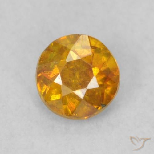 0.25ct Натуральный Медово-оранжевый Сфалерит, Круглый, SI