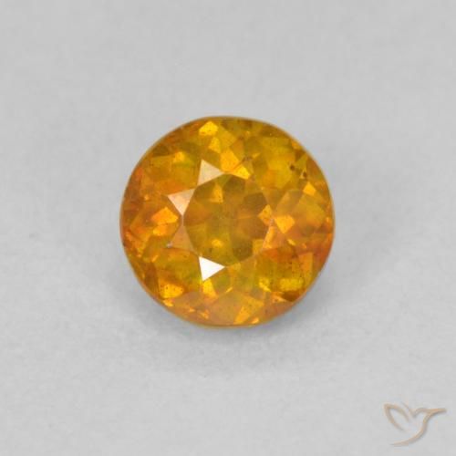0.70ct Натуральный Темно-оранжевый Сфалерит, Круглый, SI