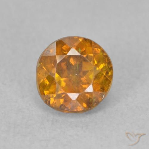 0.74ct Натуральный Земля Оранжевый Сфалерит, Круглый, SI