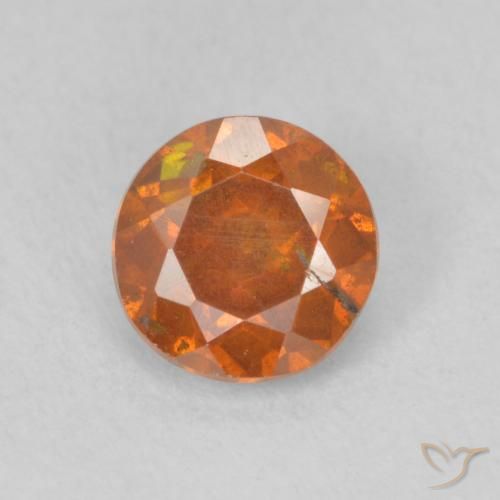 0.85ct Натуральный Medium Dark-Orange Сфалерит, Круглый, SI