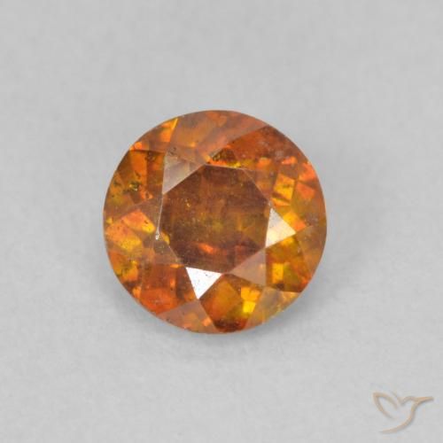 0.66ct Натуральный Земля Оранжевый Сфалерит, Круглый, SI