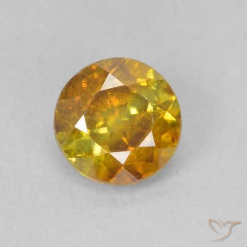 0.81ct Натуральный Золотисто-коричневый Сфалерит, Круглый, SI