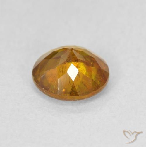 0.87 карата, натуральный Коричневато-оранжевый Сфалерит, Круглый, SI