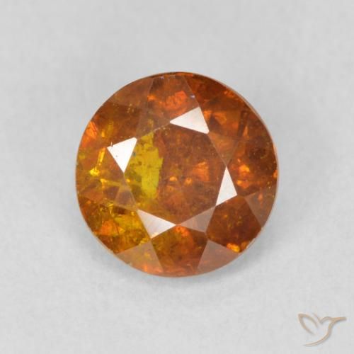 1.14ct Натуральный Коричневато-оранжевый Сфалерит, Круглый, SI