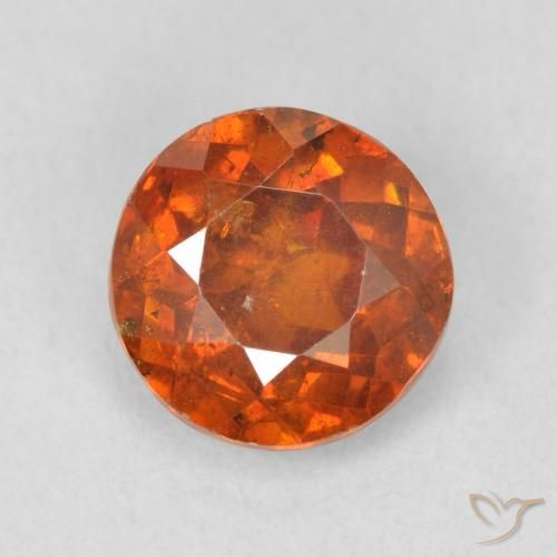1.31ct Натуральный Темно-оранжевый Сфалерит, Круглый, SI