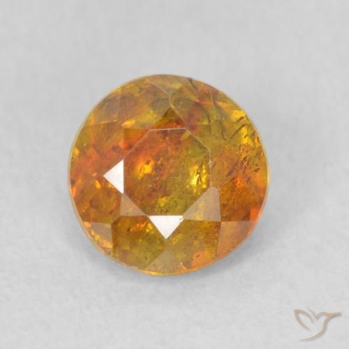 0.88ct Натуральный Золотисто-коричневый Сфалерит, Круглый, SI
