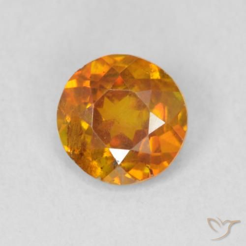 0.54ct Натуральный Коричневато-оранжевый Сфалерит, Круглый, SI