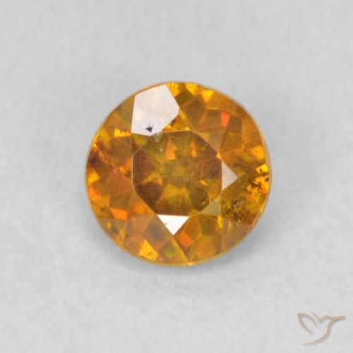 0.48ct Натуральный Земля Оранжевый Сфалерит, Круглый, SI