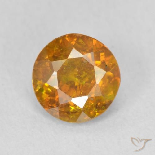 1.11ct Натуральный Средний апельсин Сфалерит, Круглый, SI