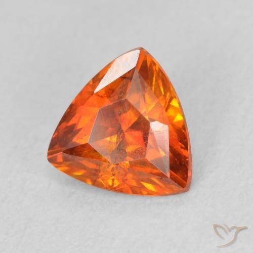 1.61ct Натуральный Янтарный Апельсин Сфалерит, Триллион, VS-SI