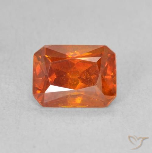1.40ct Натуральный Огонь Оранжевый Сфалерит, Изумрудная огранка, VS-SI