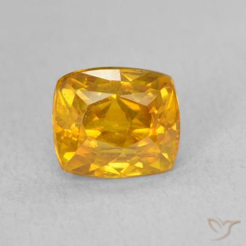 1.71ct Натуральный Оранжево-золотой Сфалерит, Подушка, VS-SI