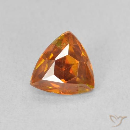 1.08ct Натуральный Ярко-оранжевый Сфалерит, Триллион, VS-SI