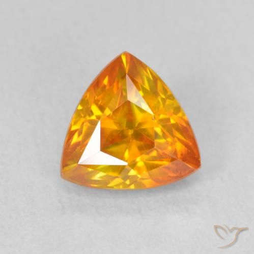 1.48ct Натуральный Абрикос Апельсин Сфалерит, Триллион, SI